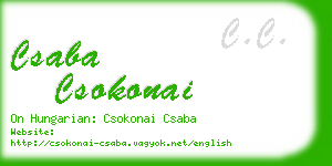 csaba csokonai business card